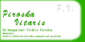 piroska vitaris business card